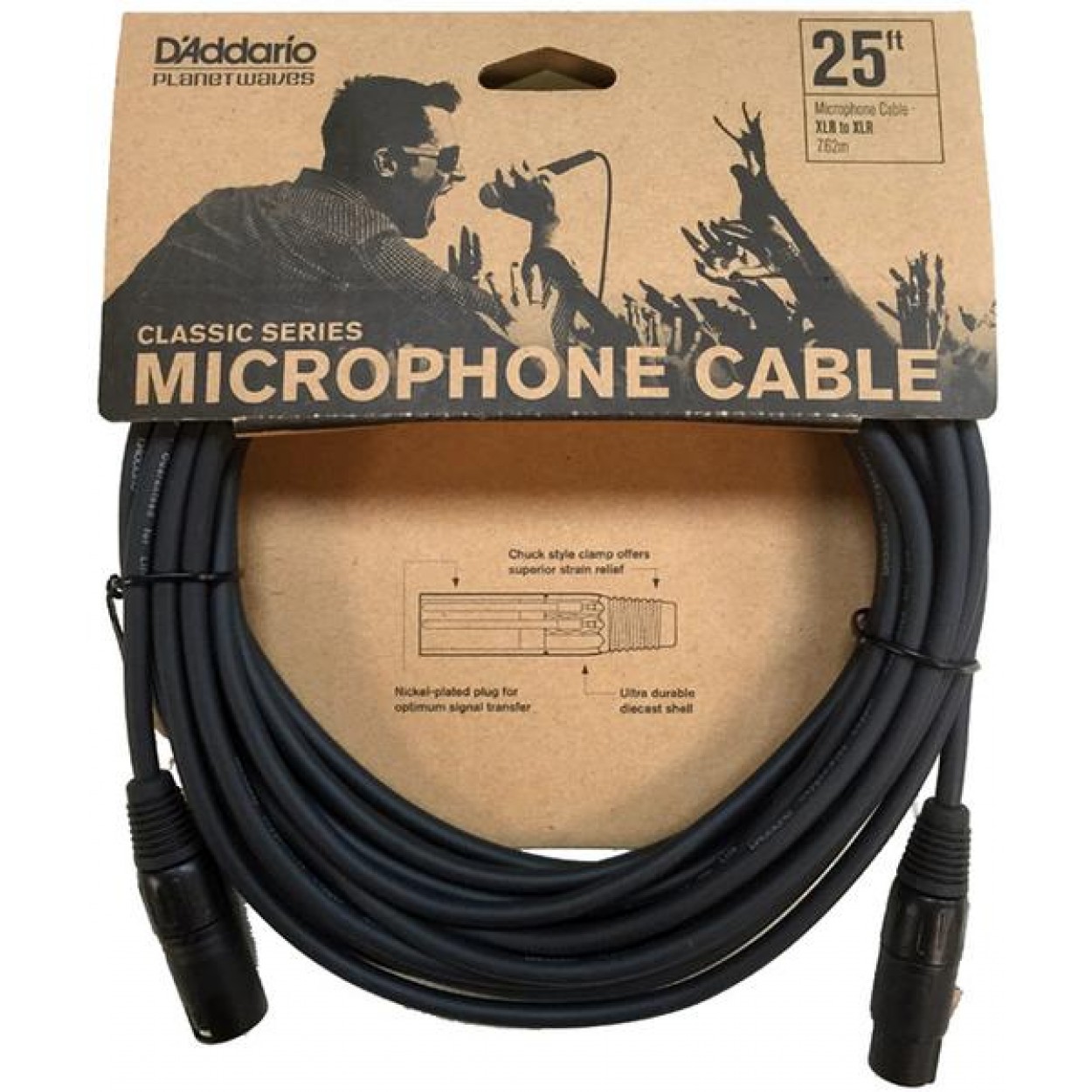 D'Addario XLR Microphone Cable 25 ft 